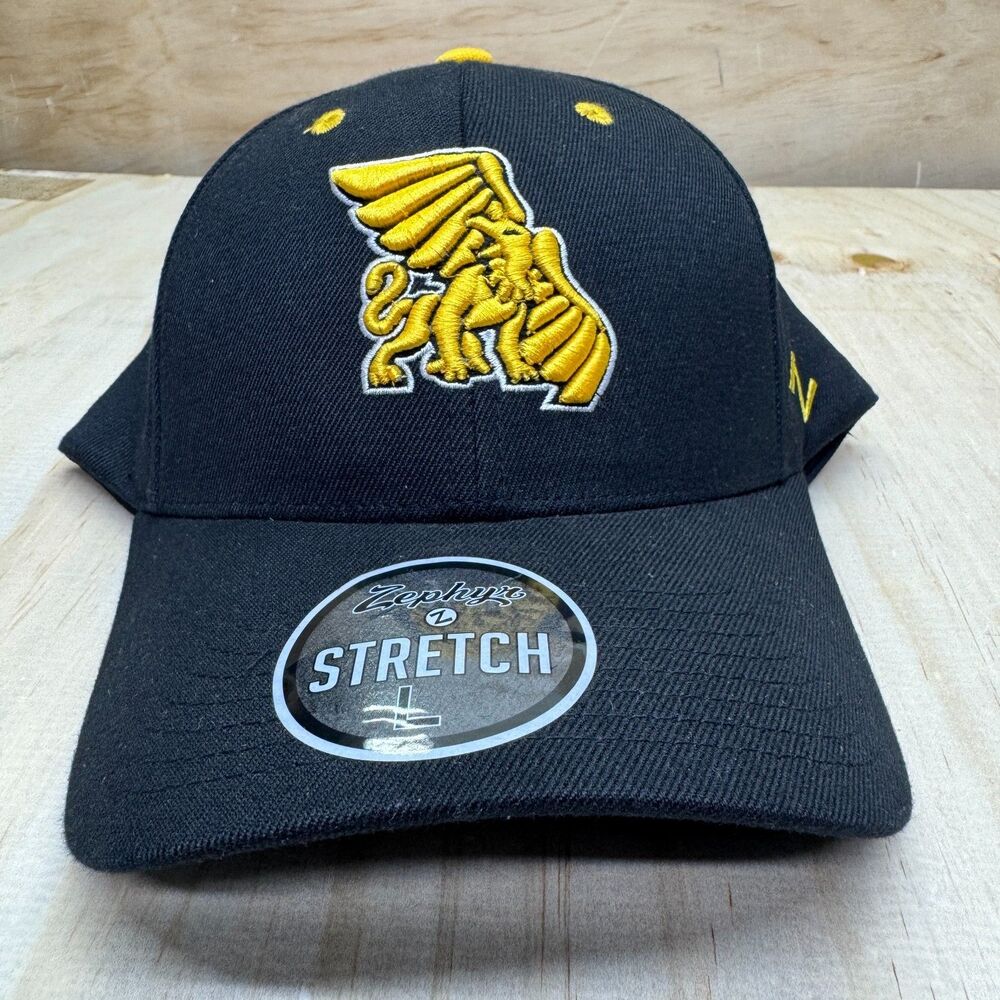 NEW Missouri Western State Griffons Zephyr Stretch Fitted Cap Hat Black Sz LG